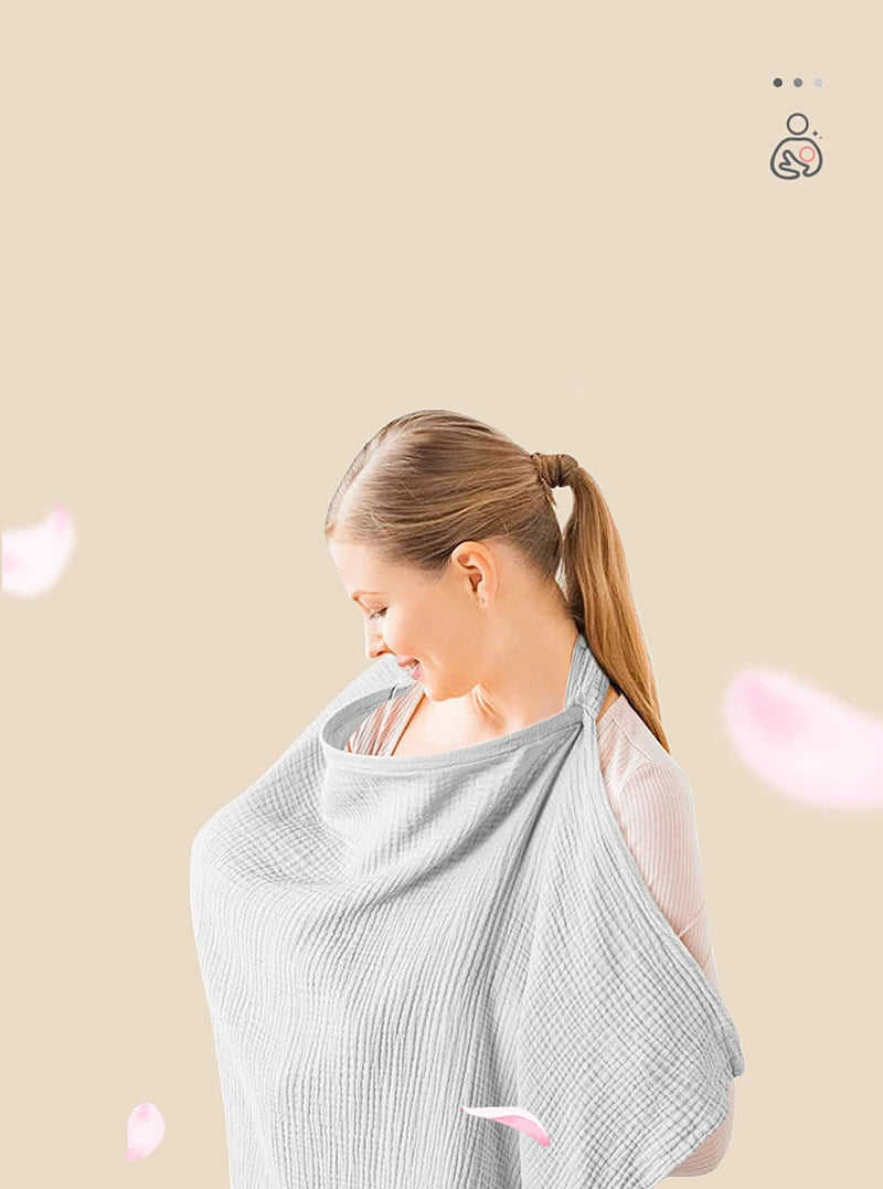 Double layer pure cotton baby nursing blanket