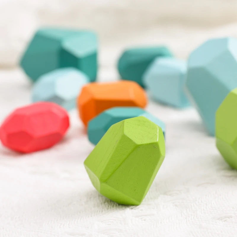 Wood Rainbow Stones Blocks