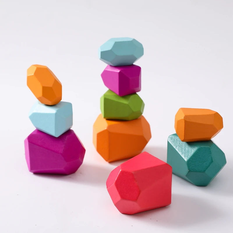Wood Rainbow Stones Blocks