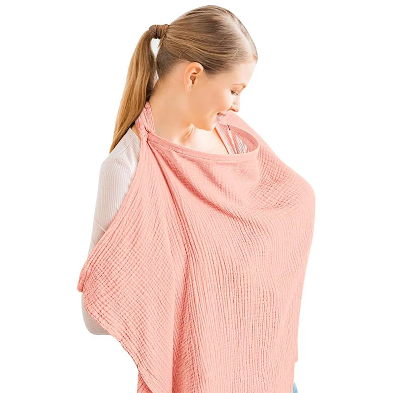 Double layer pure cotton baby nursing blanket