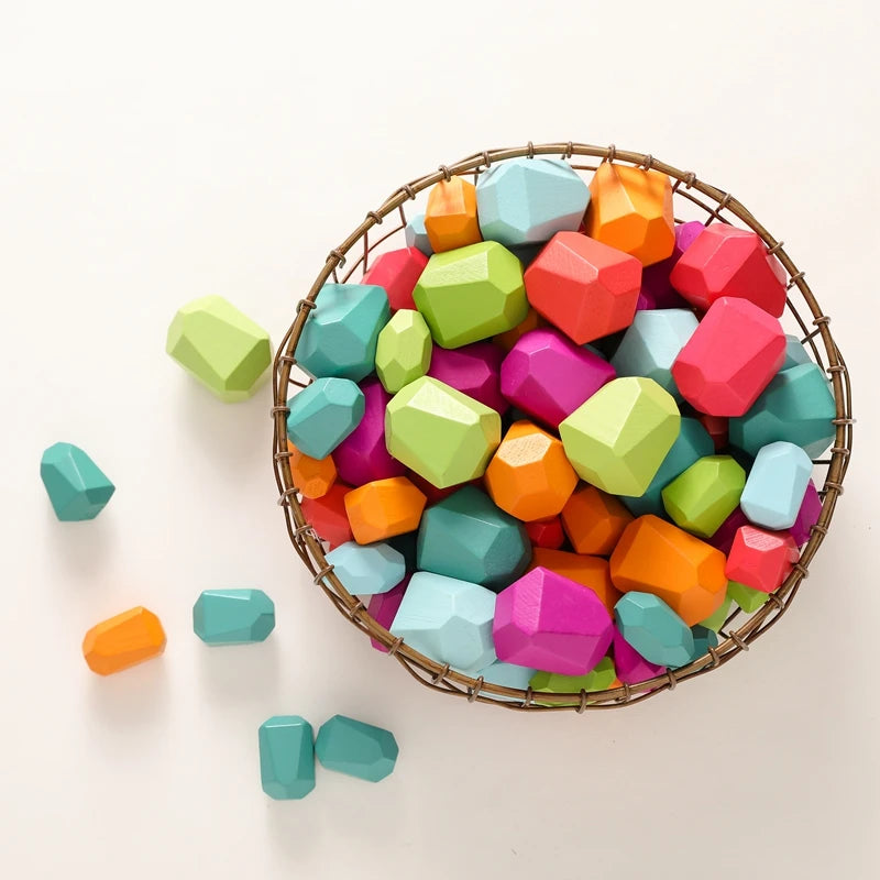 Wood Rainbow Stones Blocks