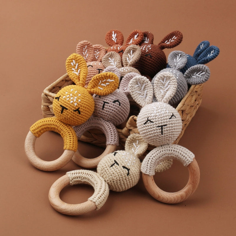 1Pc Baby Wooden Teether Crochet
