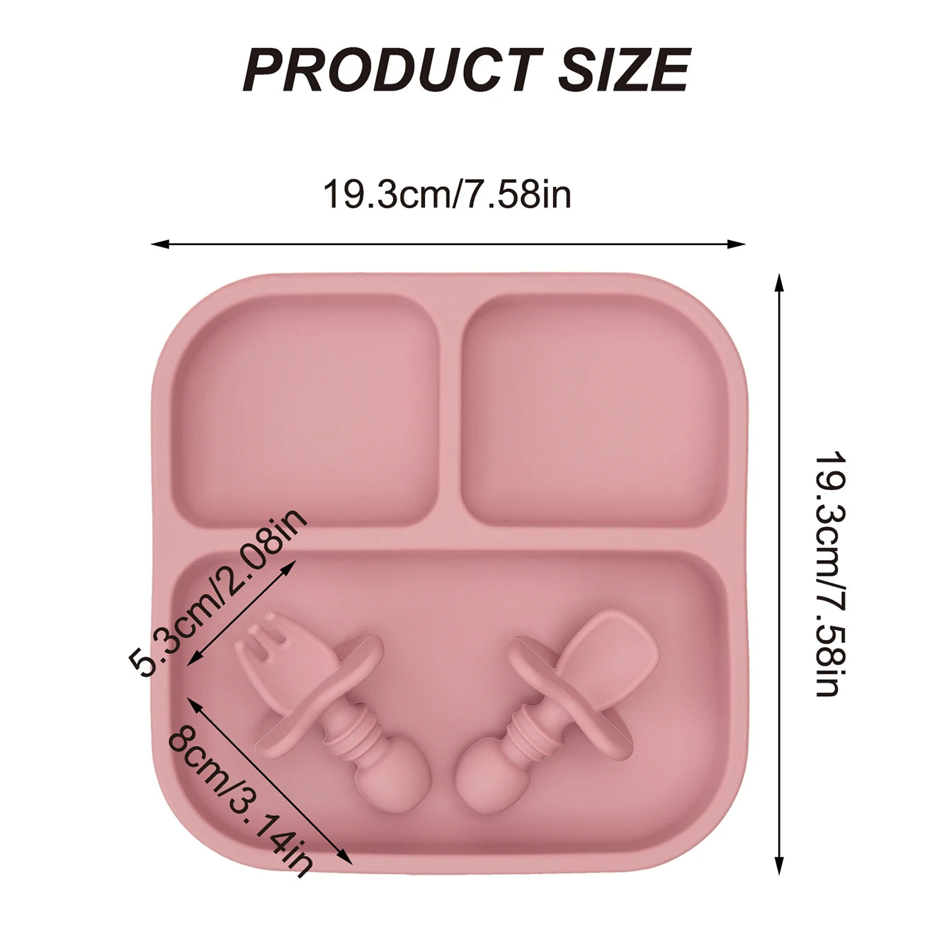 BPA Free Silicone Square Baby Feeding Set