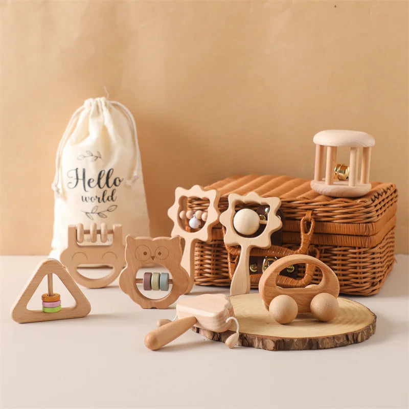 Wooden Crochet Rattle Toys