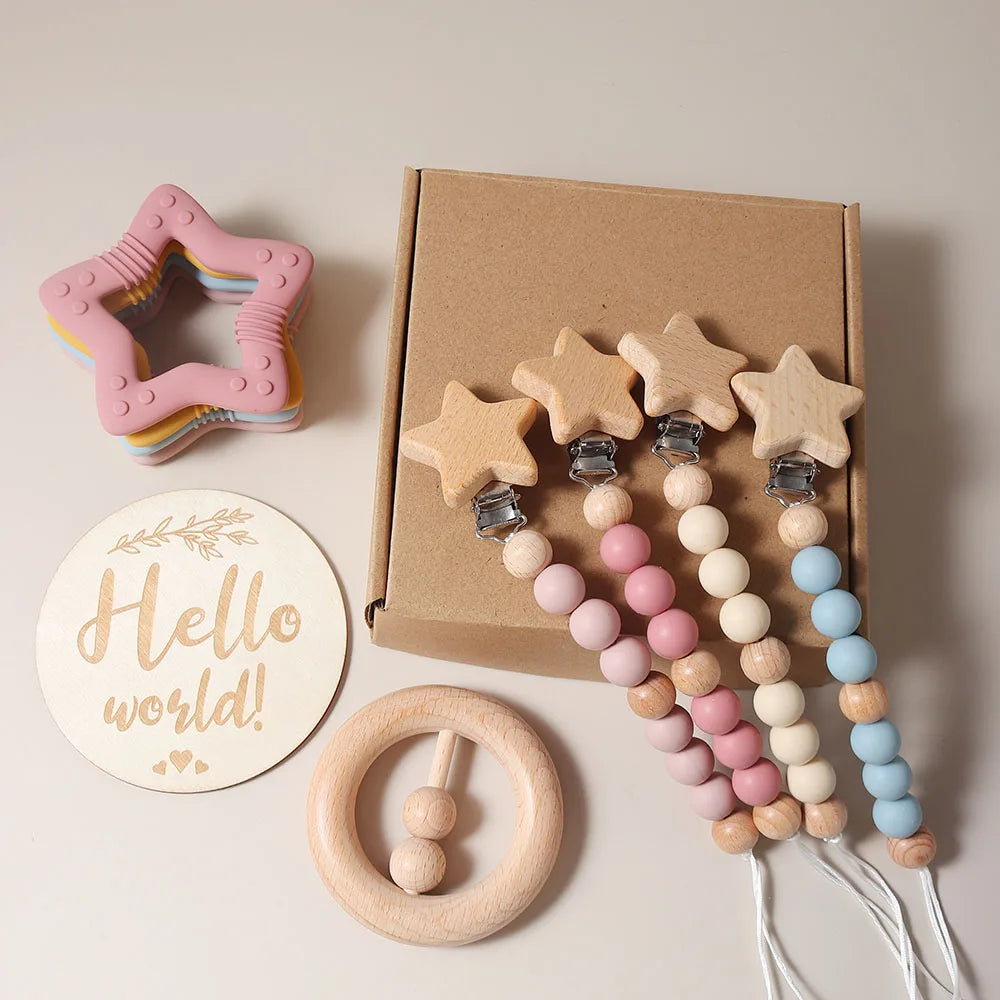 gift set silicone star teether
