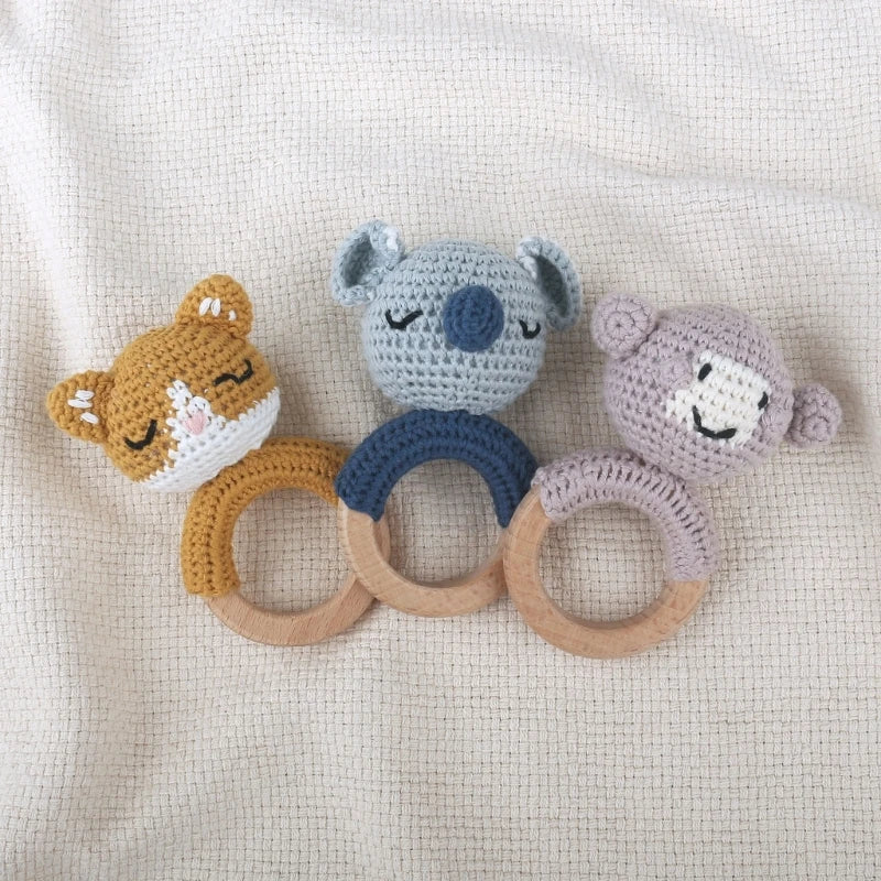 1Pc Baby Wooden Teether Crochet