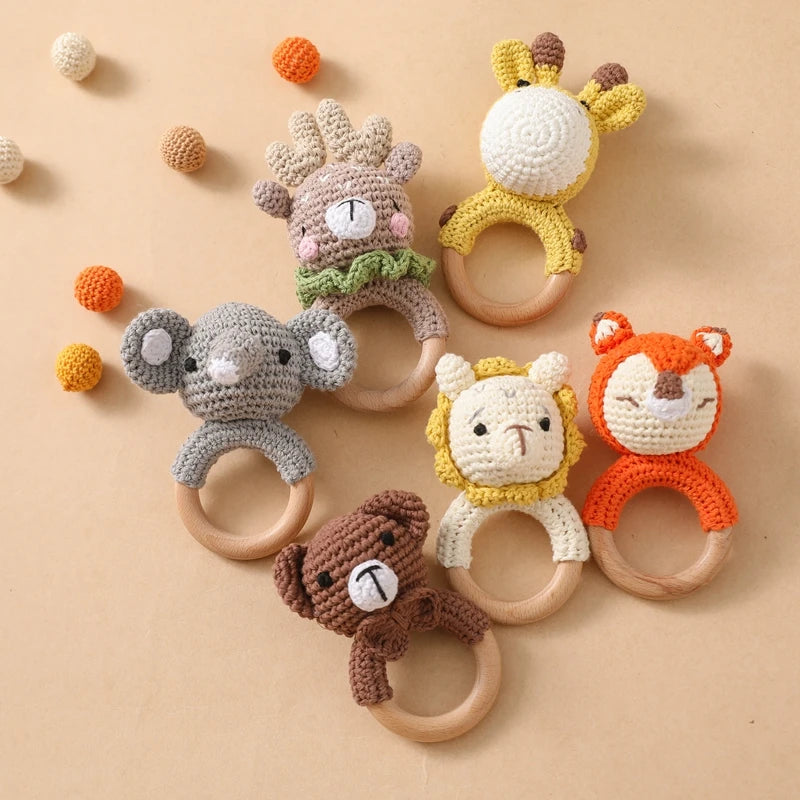 1PC Crochet Animal Rattle Toy