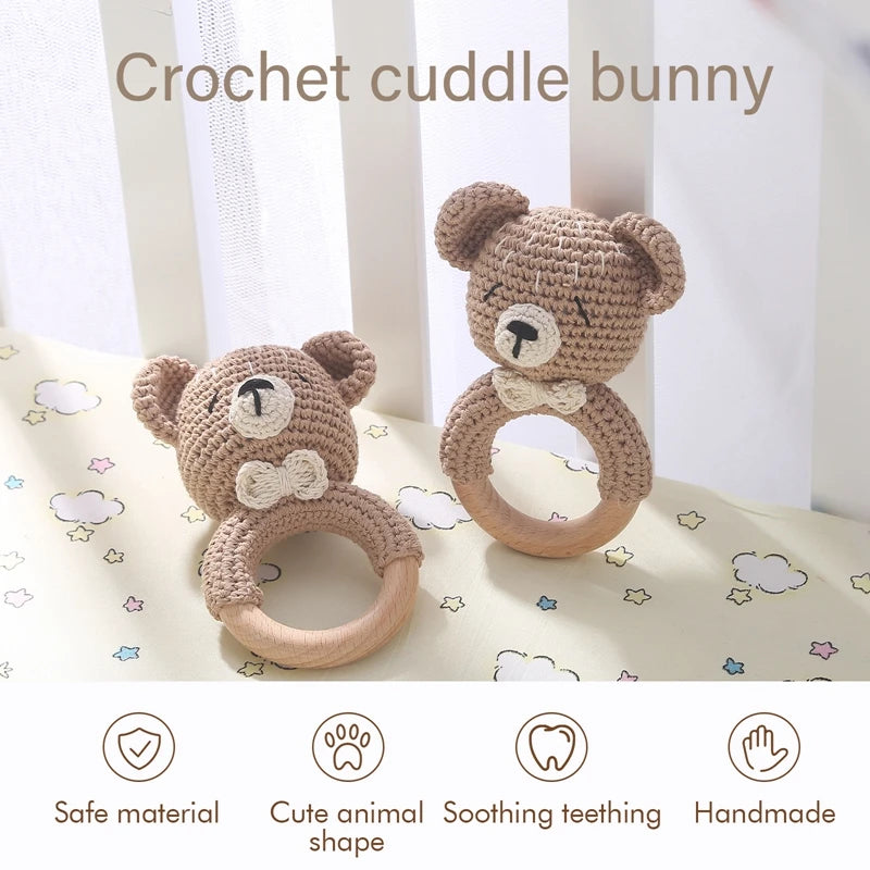 1PC Crochet Animal Rattle Toy