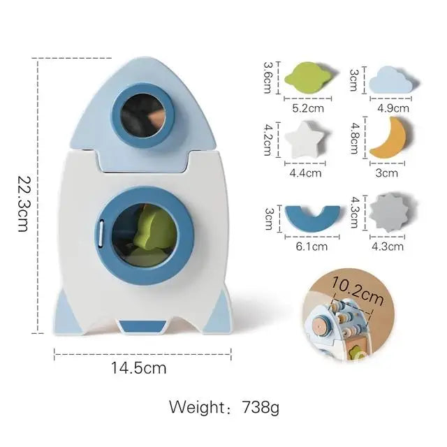 Wooden Montessori Castle and Rocket