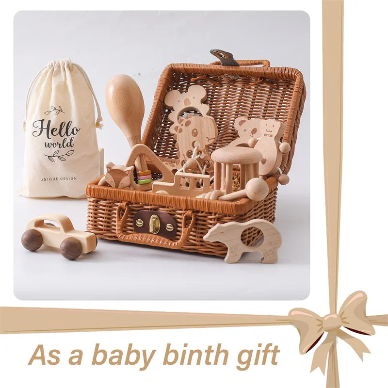 Wooden Crochet Rattle Toys