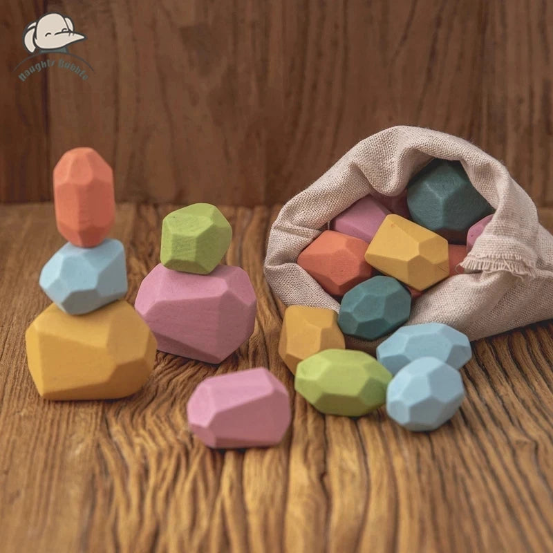 Wood Rainbow Stones Blocks