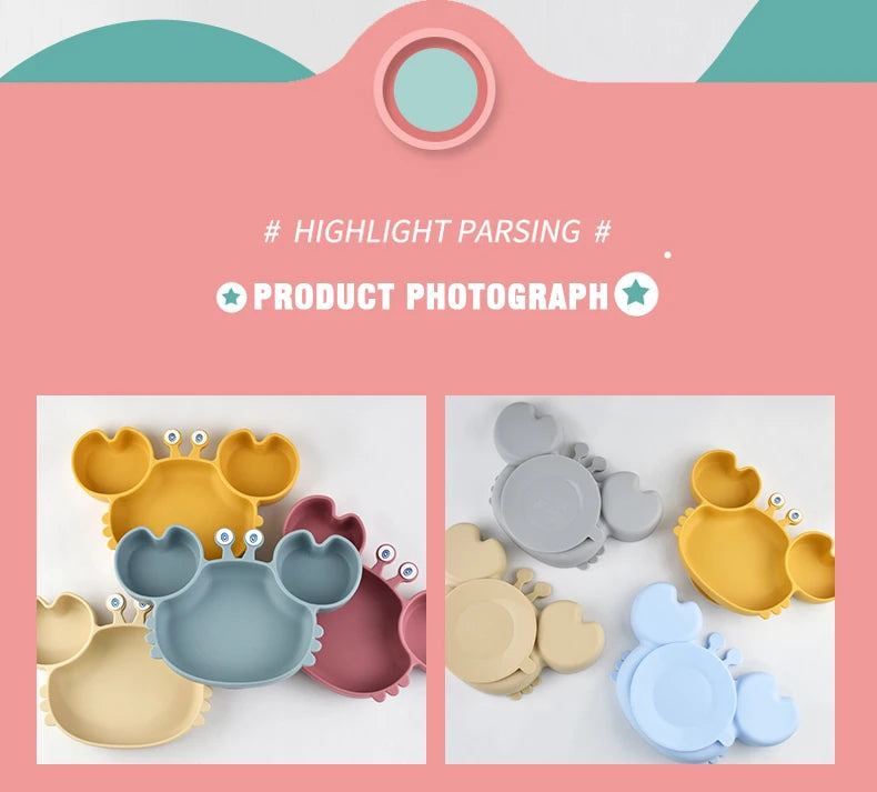 Baby Safe Silicone Dining Plate Suction