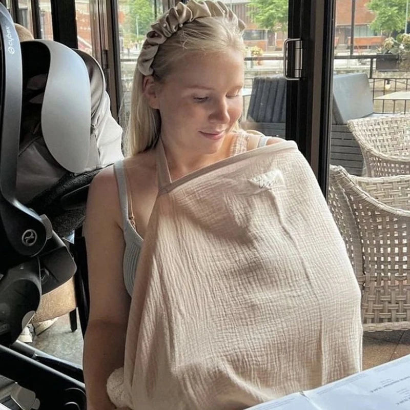 Double layer pure cotton baby nursing blanket