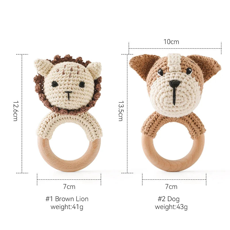 1PC Crochet Animal Rattle Toy