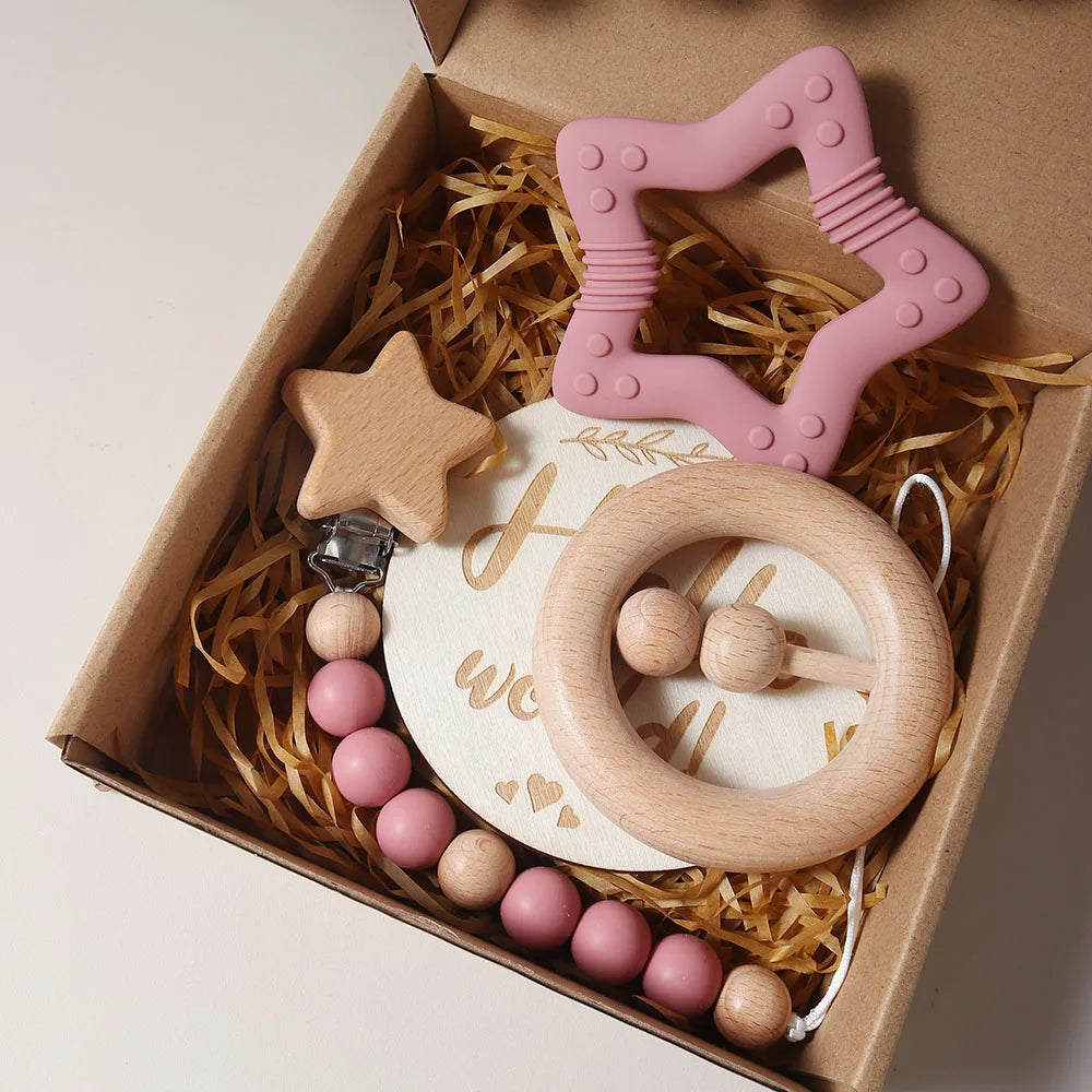 gift set silicone star teether