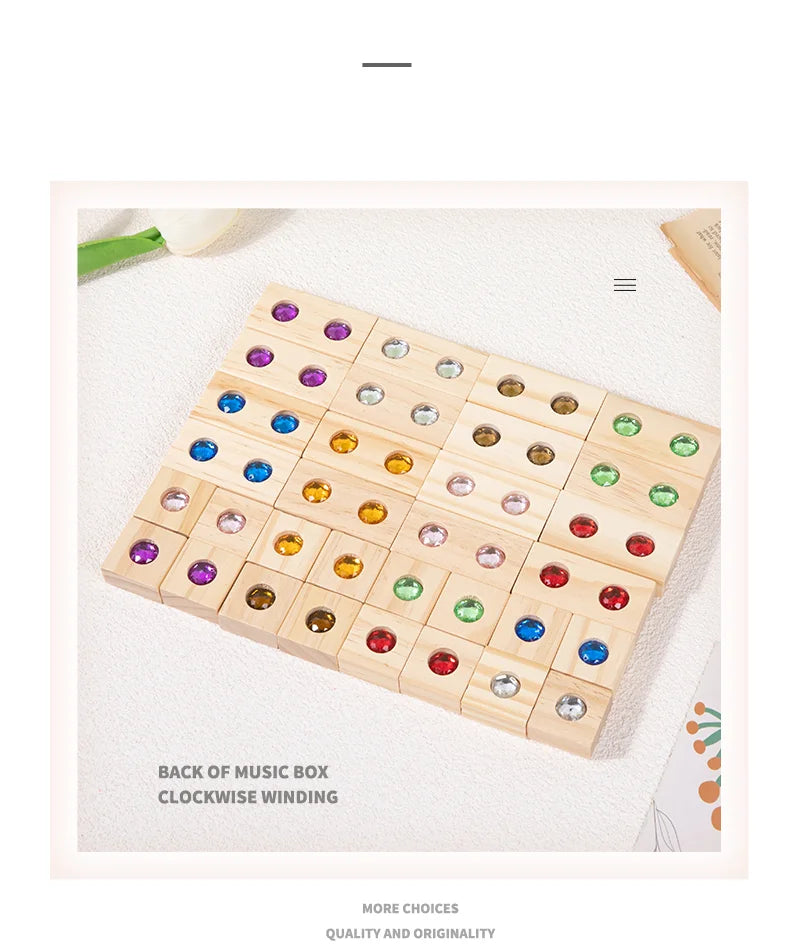 Wooden Rainbow Gem Stacking Blocks
