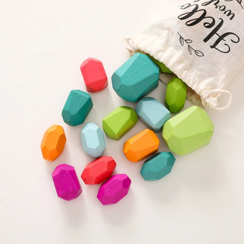 Wood Rainbow Stones Blocks