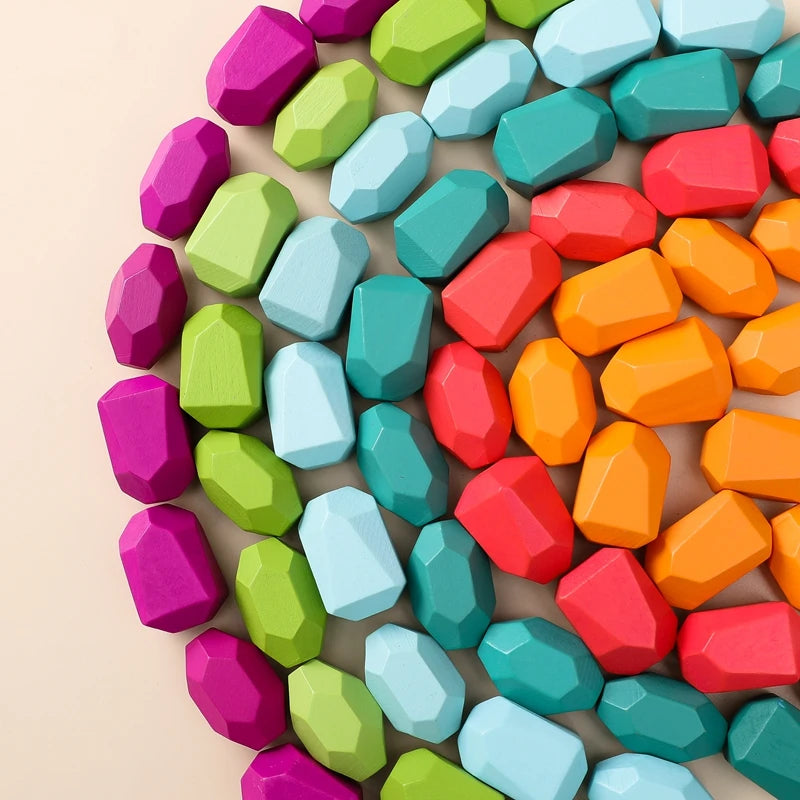 Wood Rainbow Stones Blocks