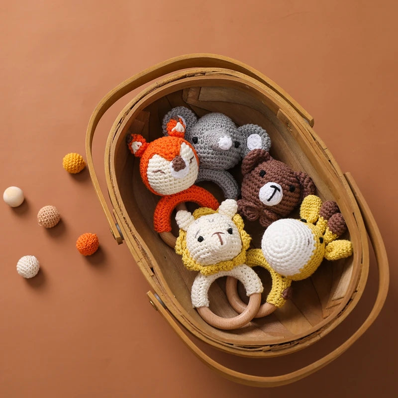 1PC Crochet Animal Rattle Toy