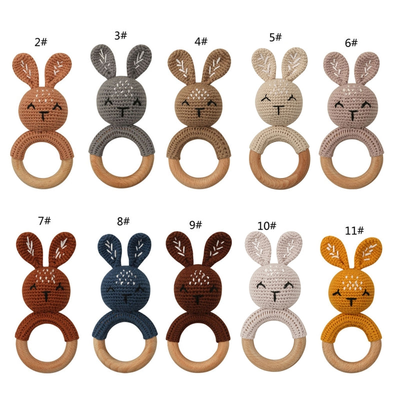1Pc Baby Wooden Teether Crochet