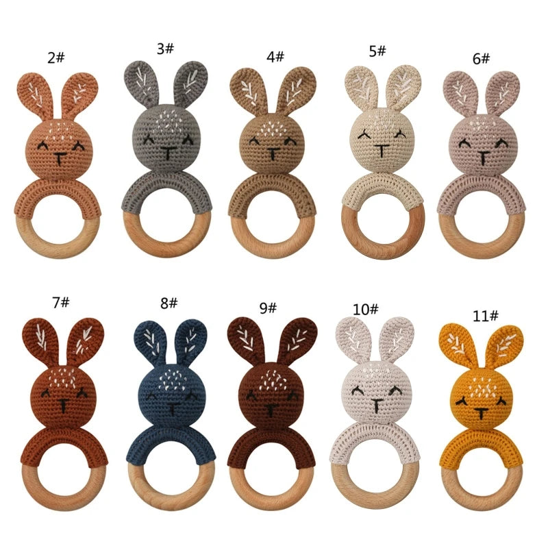 1Pc Baby Wooden Teether Crochet