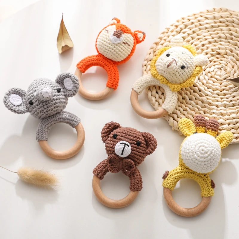 1PC Crochet Animal Rattle Toy