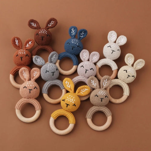 1Pc Baby Wooden Teether Crochet