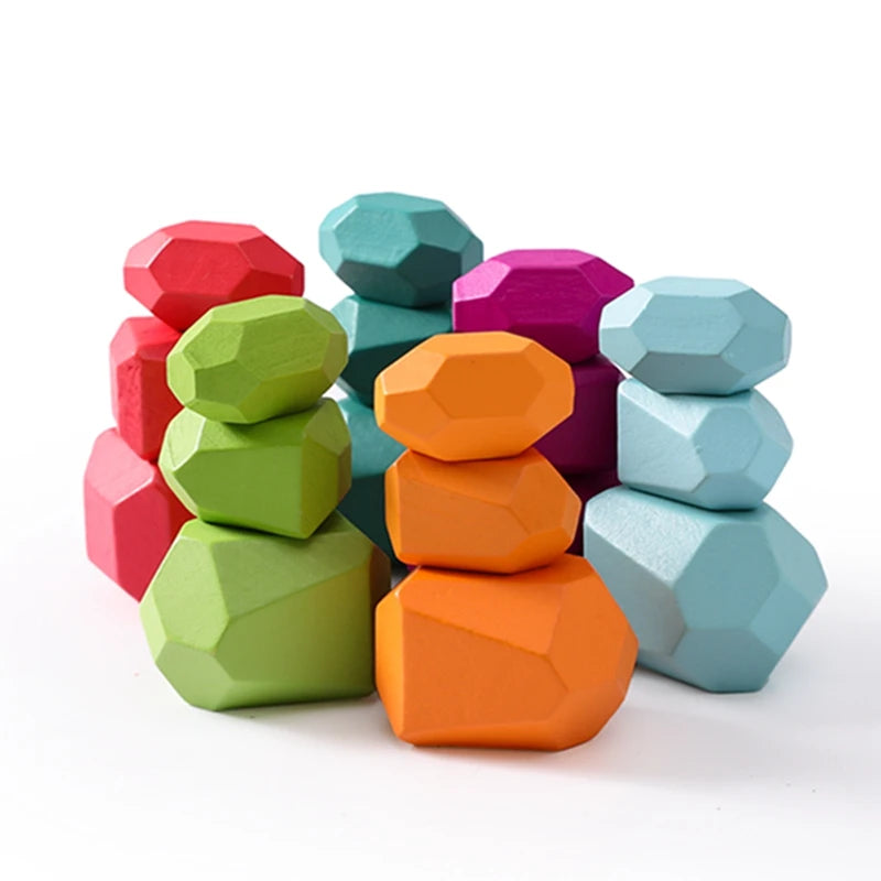 Wood Rainbow Stones Blocks