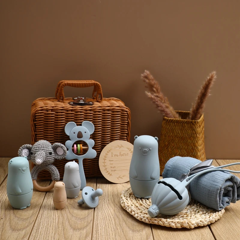 Silicone Pacifier Animal Rattle GIFT BOXES