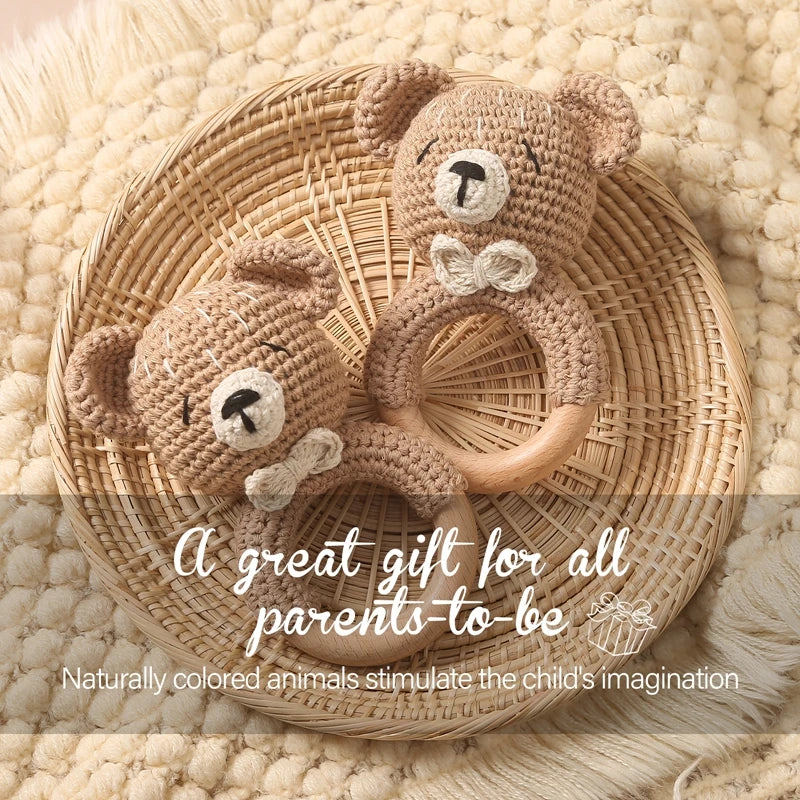 1PC Crochet Animal Rattle Toy