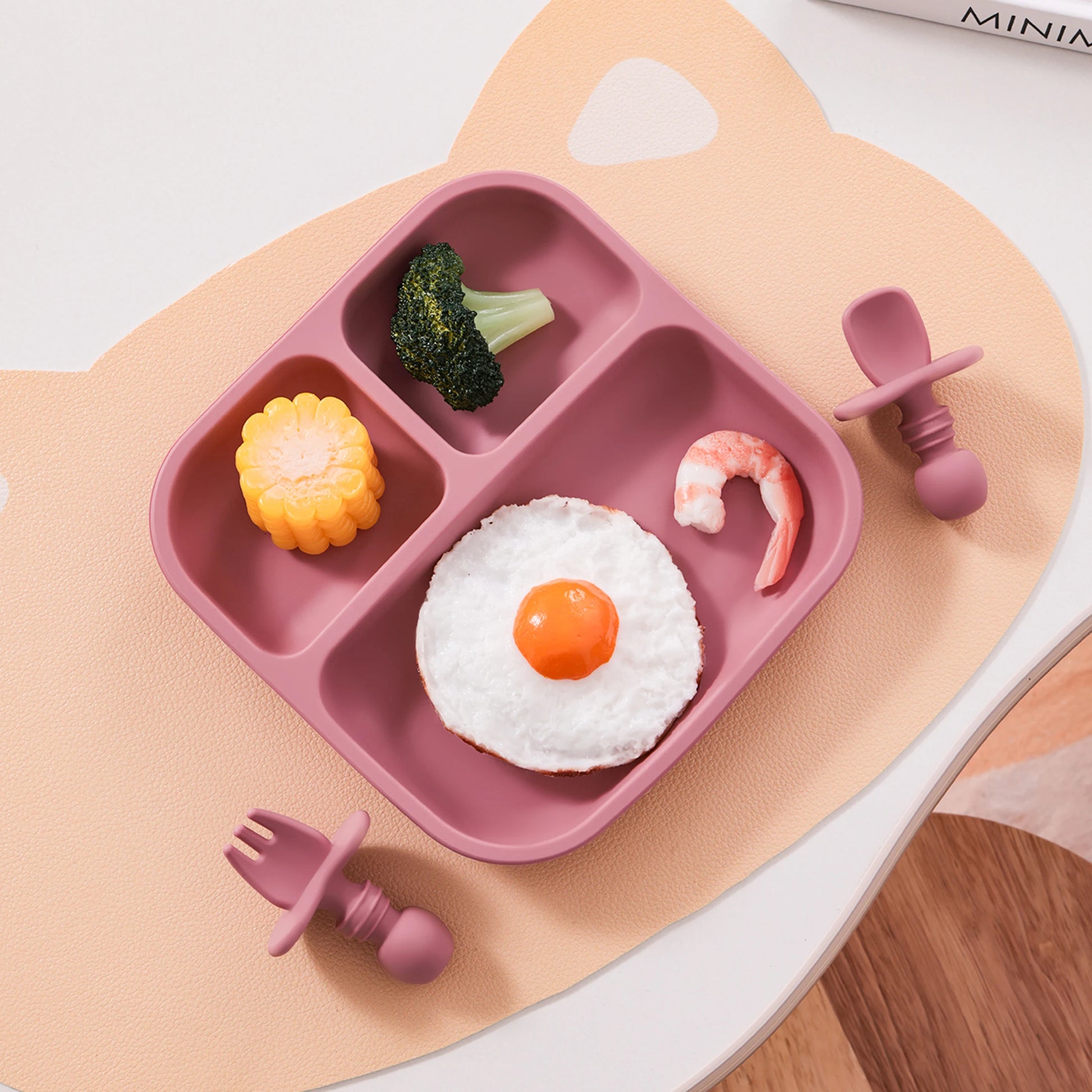 BPA Free Silicone Square Baby Feeding Set