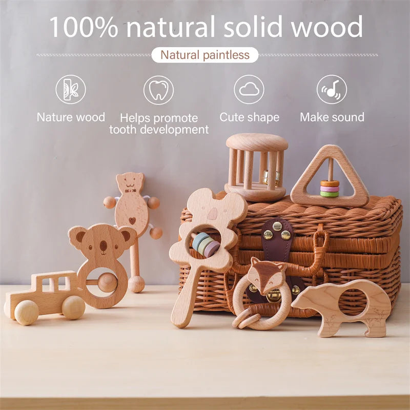 Wooden Crochet Rattle Toys