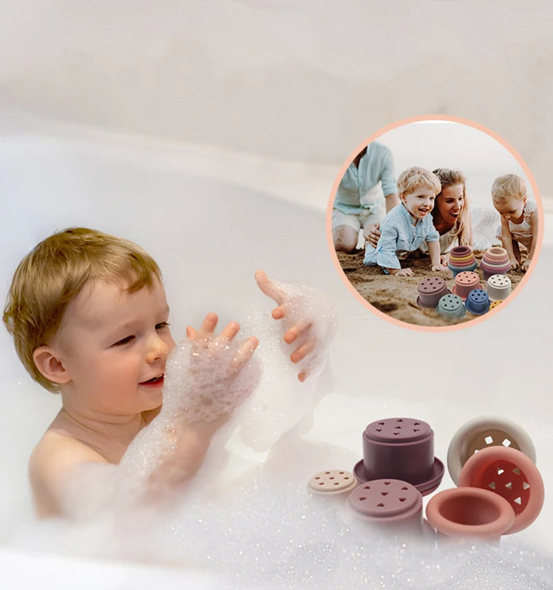 Silicone Stacking Cups Toys BPA Free