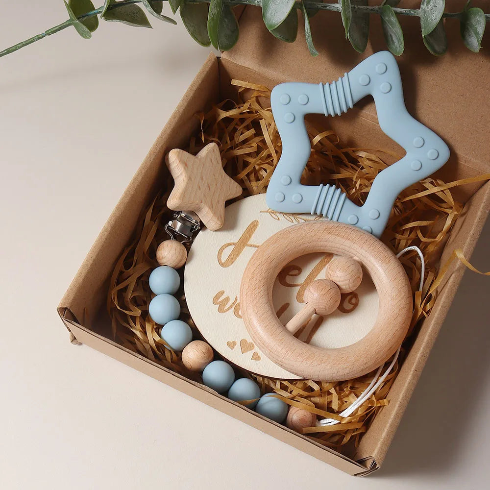 gift set silicone star teether