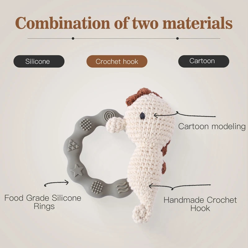 1PC Crochet Animal Rattle Toy