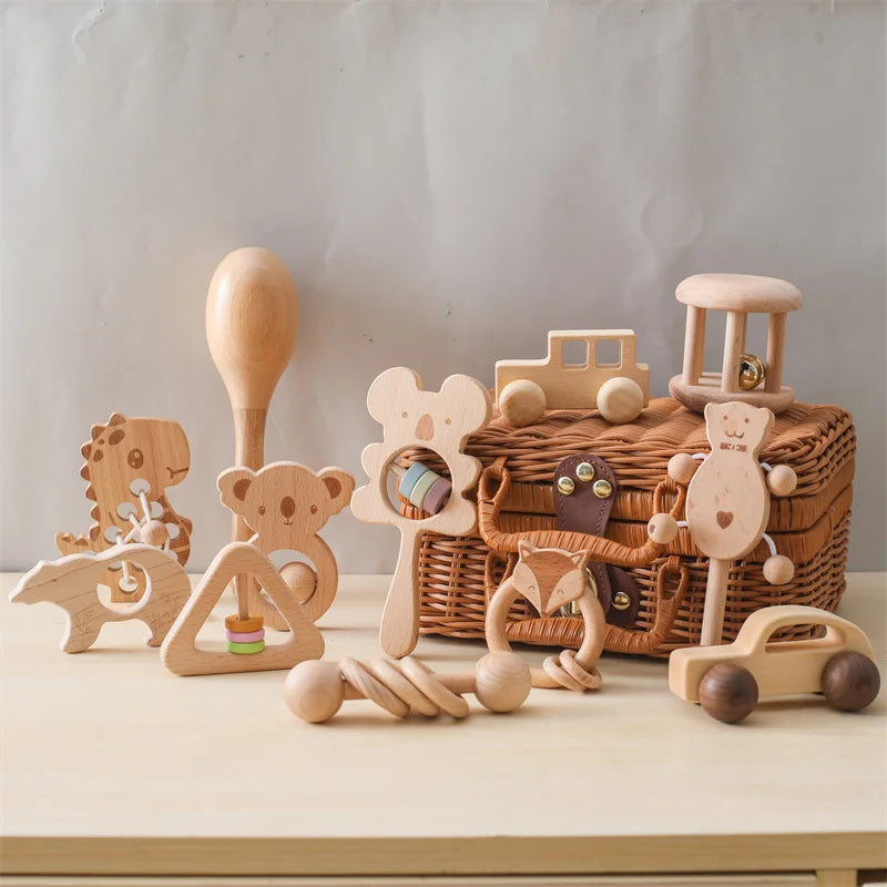 Wooden Crochet Rattle Toys