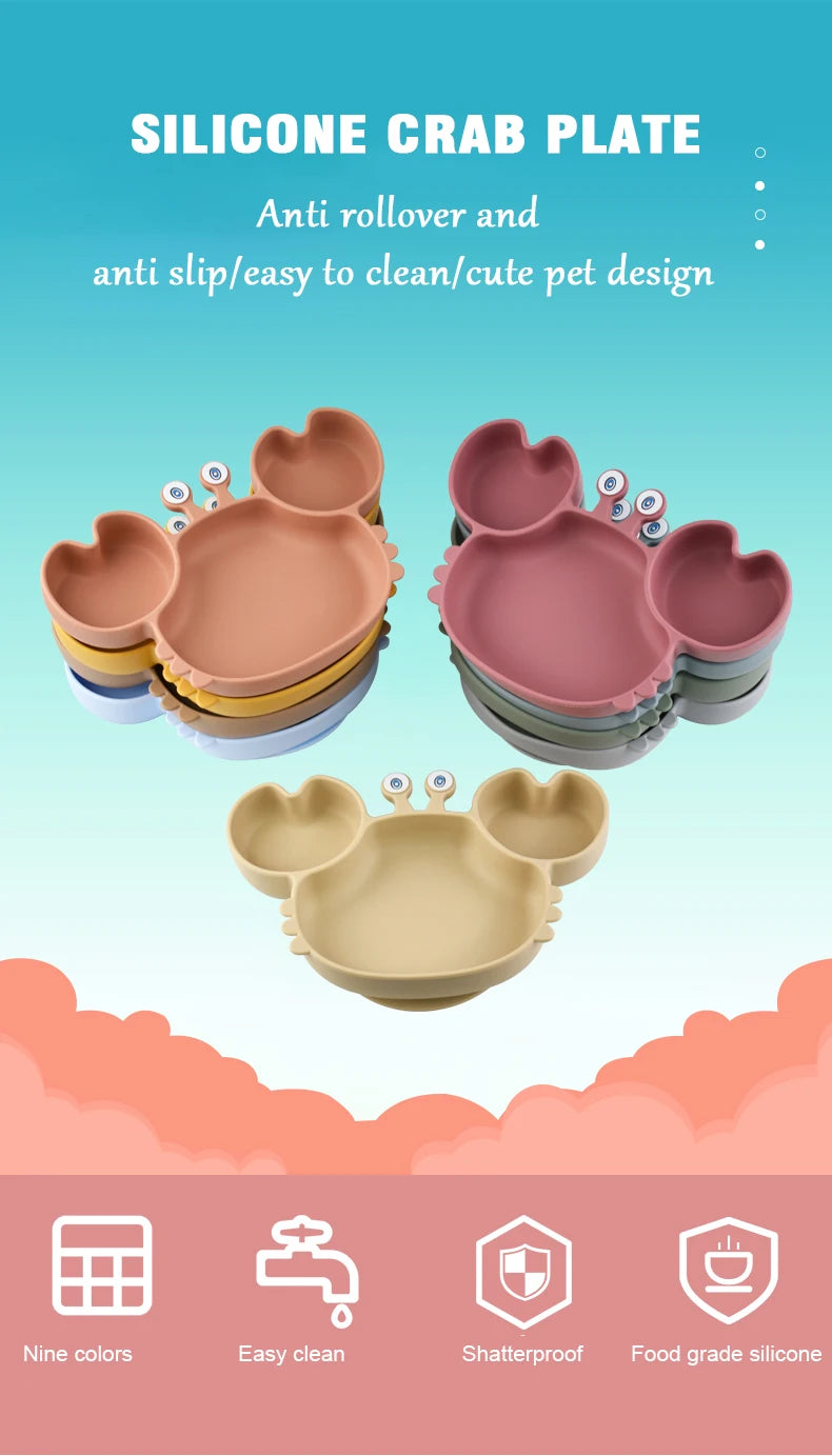 Baby Safe Silicone Dining Plate Suction