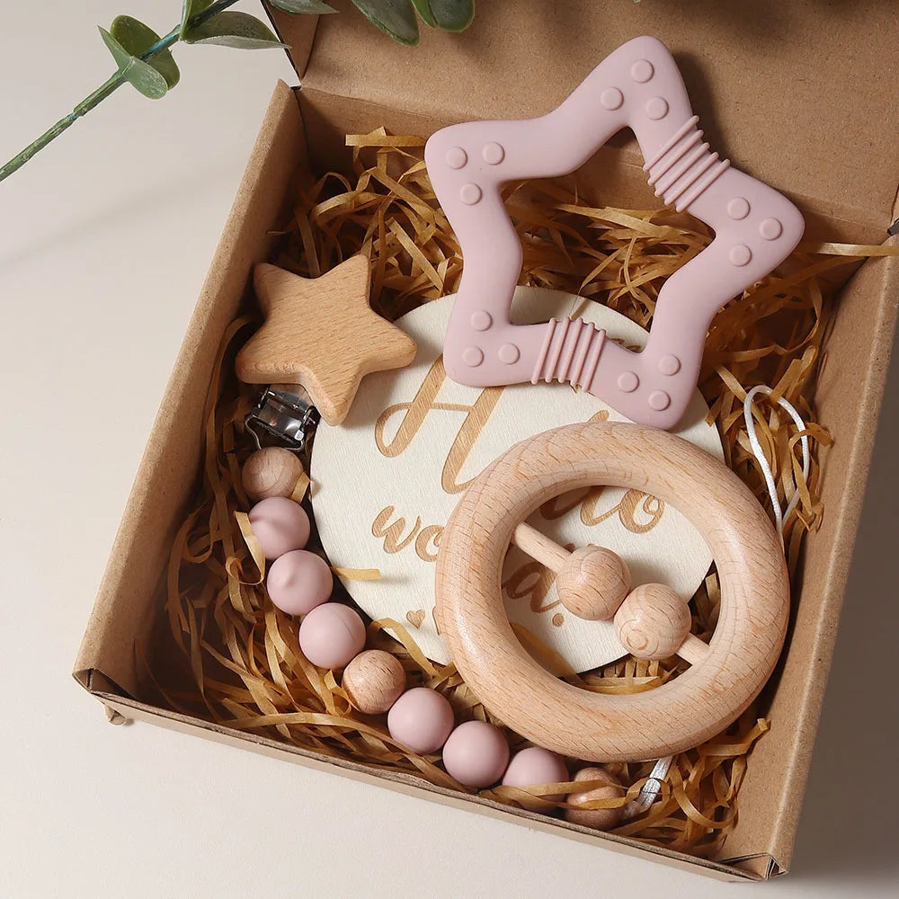gift set silicone star teether
