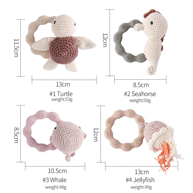 1PC Crochet Animal Rattle Toy