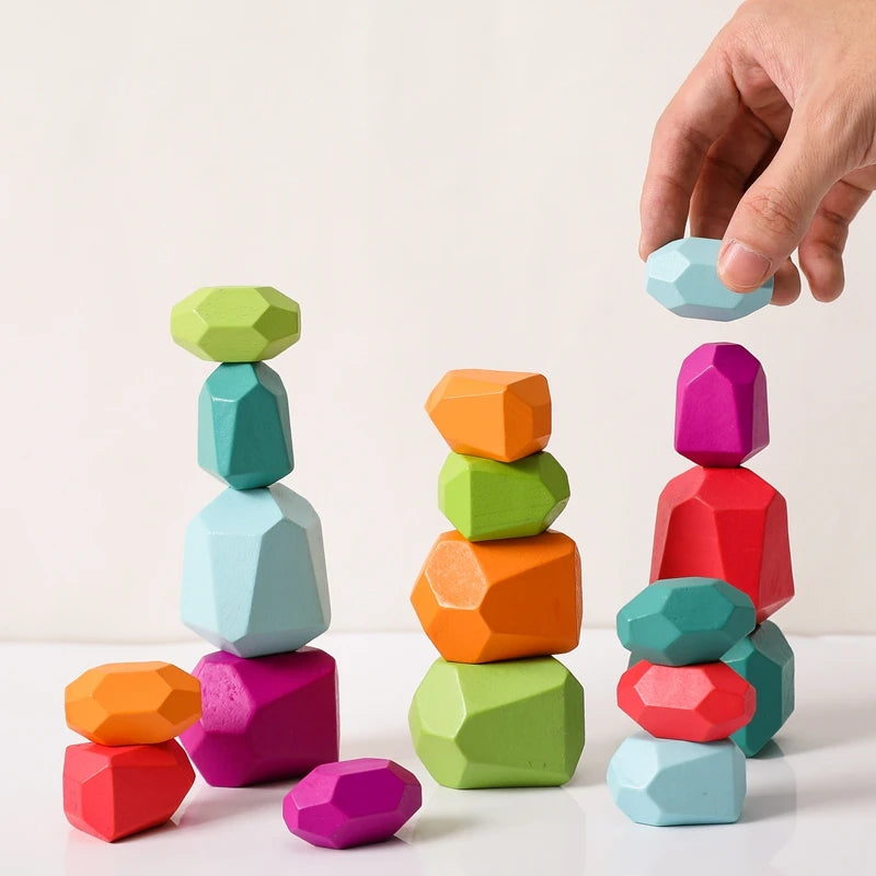 Wood Rainbow Stones Blocks