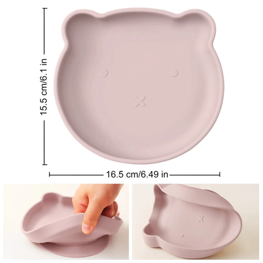 1PC Silicone Baby Dishes Suction Dining Plate