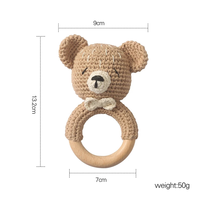 1PC Crochet Animal Rattle Toy