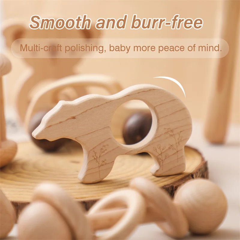 Wooden Crochet Rattle Toys