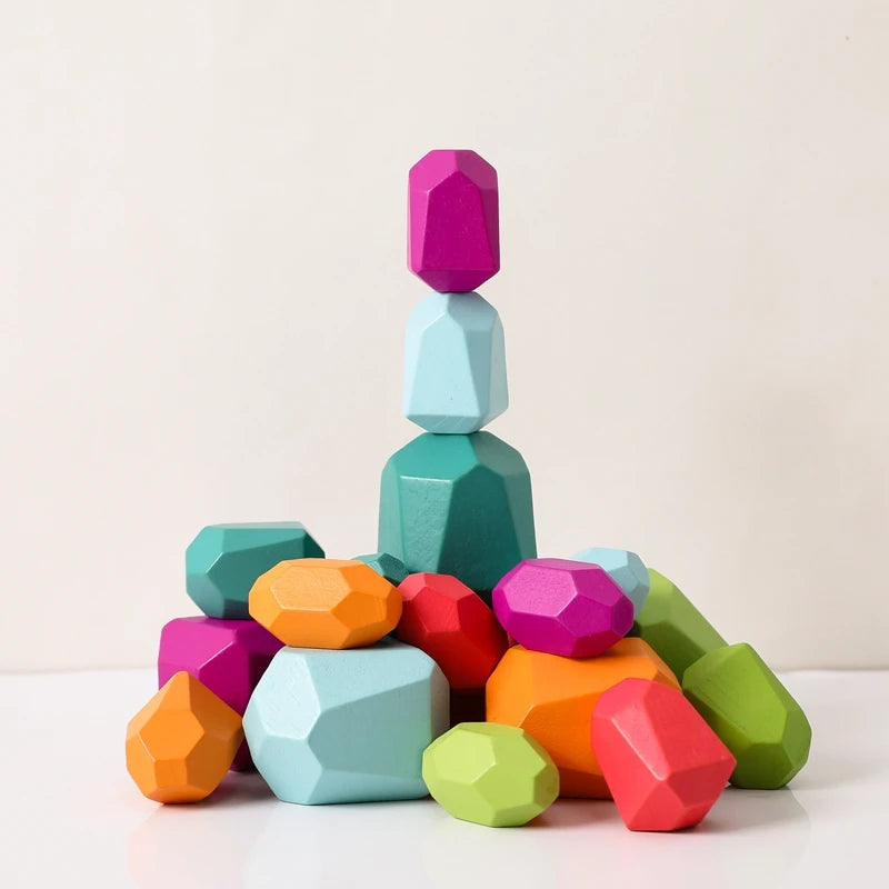 Wood Rainbow Stones Blocks