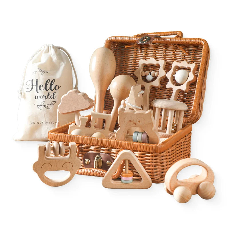 Wooden Crochet Rattle Toys