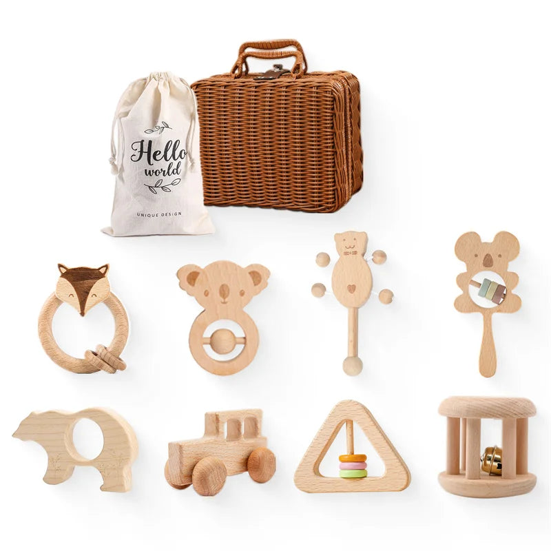 Wooden Crochet Rattle Toys
