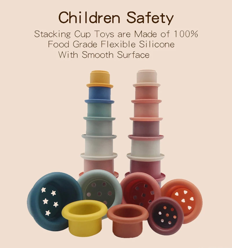Silicone Stacking Cups Toys BPA Free
