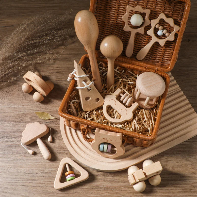 Wooden Crochet Rattle Toys