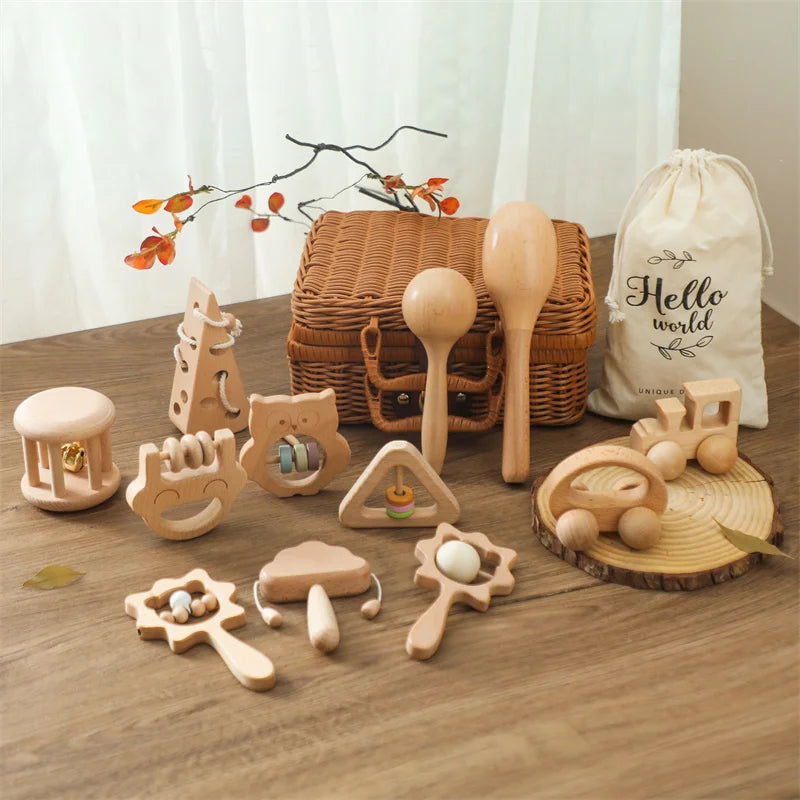 Wooden Crochet Rattle Toys