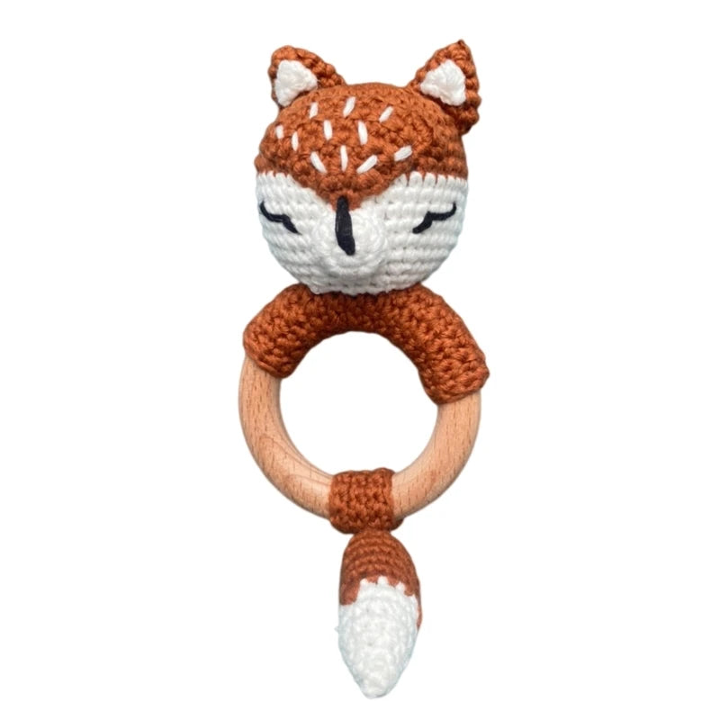 1Pc Baby Wooden Teether Crochet